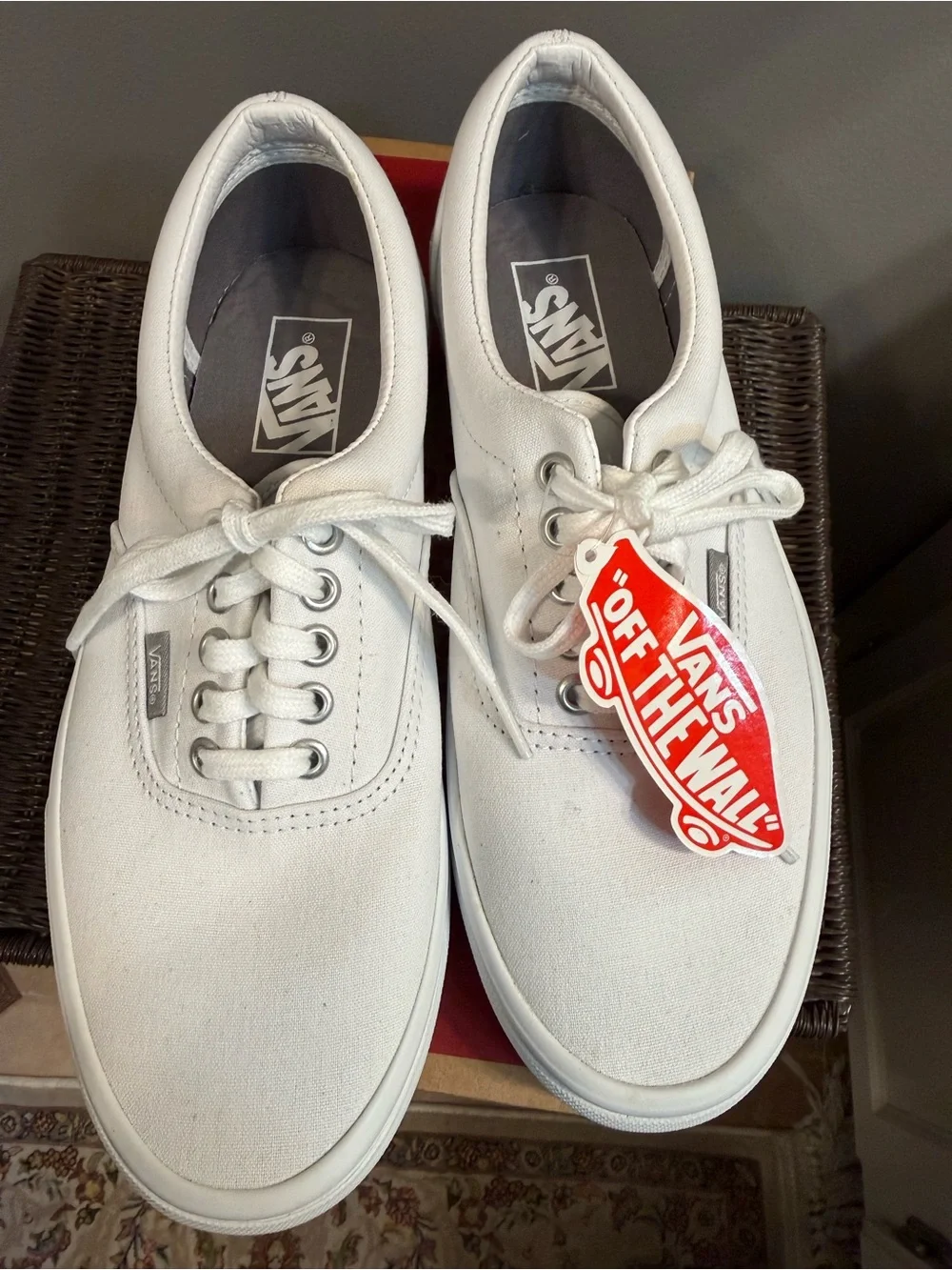 Vans White Canvas Low-Top Sneakers
